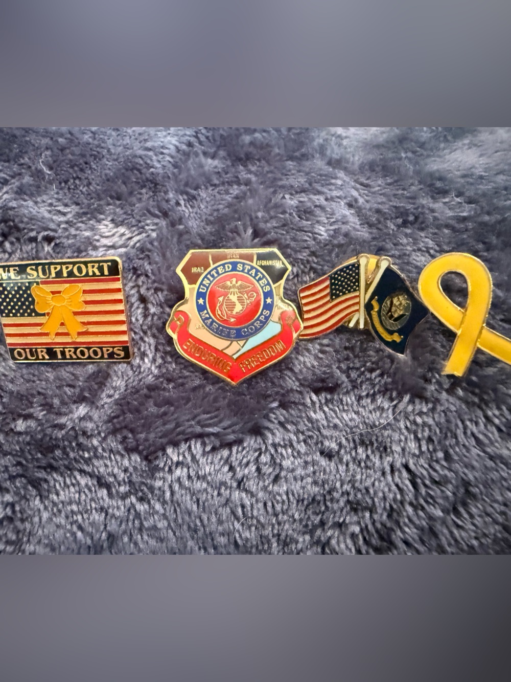 Marine Corp lapel pins honoring the United States  Afghanistan Enduring Freedo